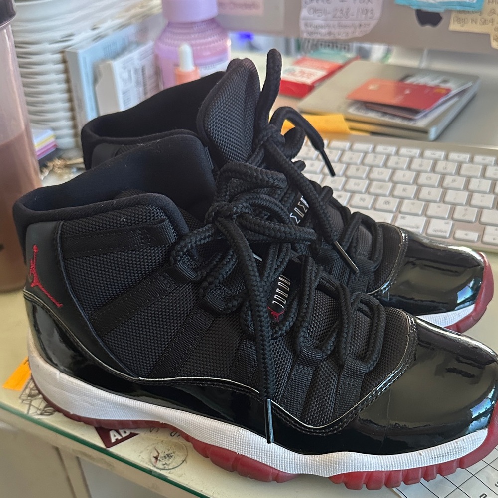 Nike Kids Black and Red High-Top Sneakers